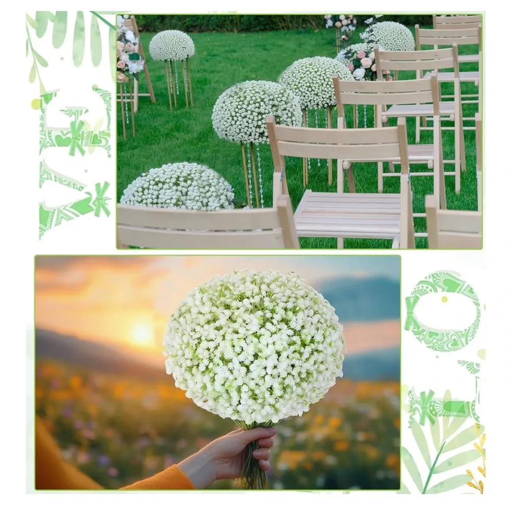 Faux Baby's Breath 120 Pcs Wedding Bouquet Centerpieces 11.8